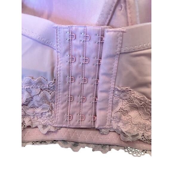 Daisy Fuentes Wired Lined Bra NWOT Plus Size 40D Pink Lace Detail Adjustable New - Picture 6 of 9